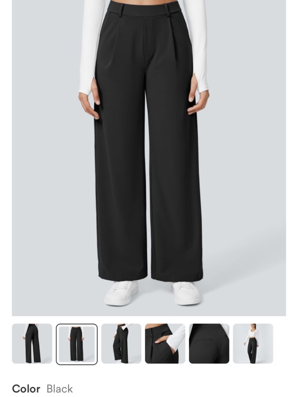 Halara Wide-Leg Black Dress Pants